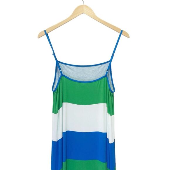 NWT Tommy Bahama Striped Maxi Dress Swim Coverup Blue Green White Size Large NEW - Picture 5 of 12